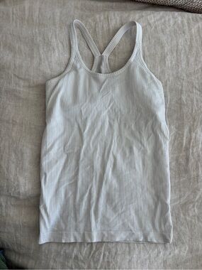 lululemon athletica White Ribbed Racerback Tank